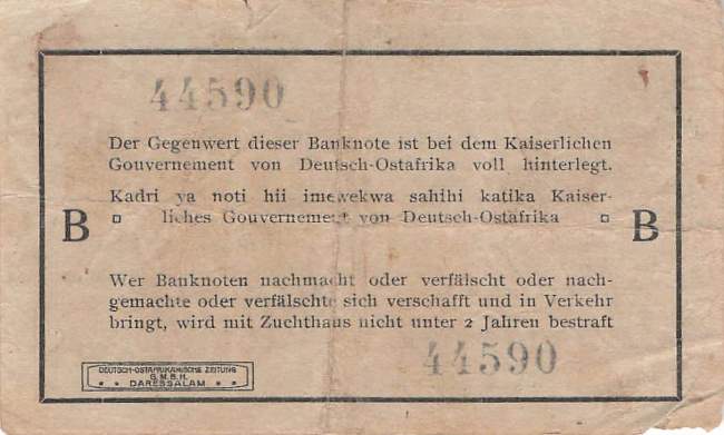 1 Rupie 1915 ro.916a B Seidenschwarz / Stelling